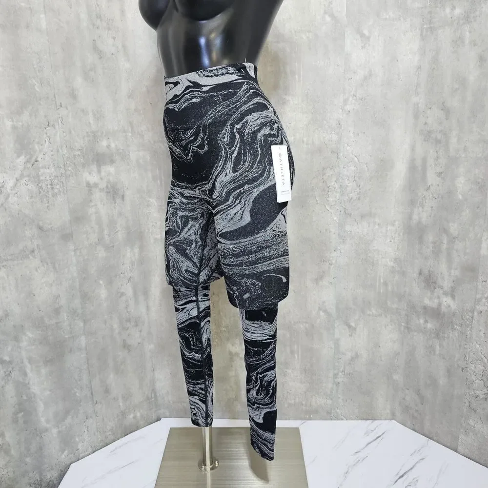 Athleta Womens XS Aurora Seamless Shine Metallic‎ Swirl Workout Set Tank & Pants - Picture 8 of 13